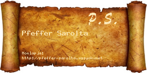 Pfeffer Sarolta névjegykártya