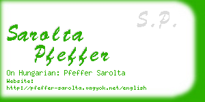 sarolta pfeffer business card